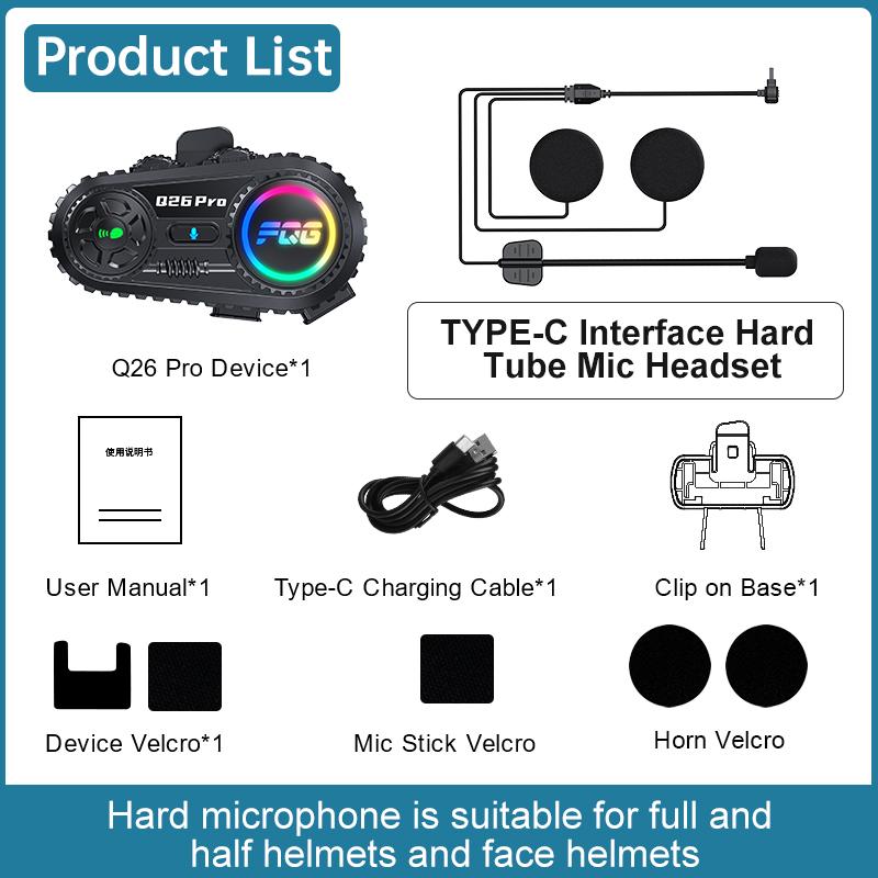 Bluetooth 6.0 Motorcycle Helmet Intercom Bluetooth Headset Moto Helmet Earphone 1000mAh Battery IP56 Waterproof For 2 Riders
Bluetooth 6.0 Motorcycle Helmet Intercom Bluetooth Headset Moto Helmet Earphone 1000mAh Battery IP56 Waterproof For 2 Riders