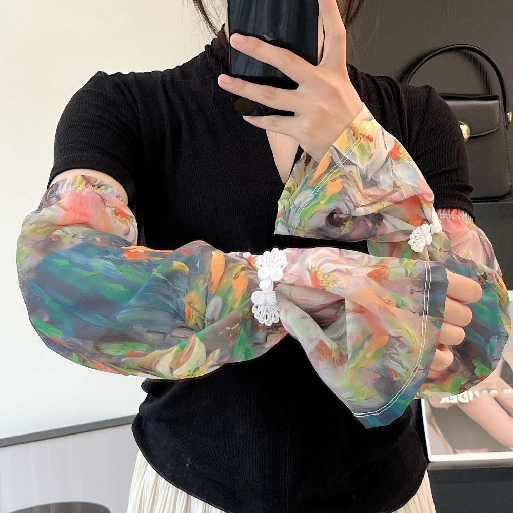 Flower Chiffon Sunscreen Sleeve Chinese Style Buckle Cycling Gloves Outdoor Style 1
Flower Chiffon Sunscreen Sleeve Chinese Style Buckle Cycling Gloves Outdoor Style 1