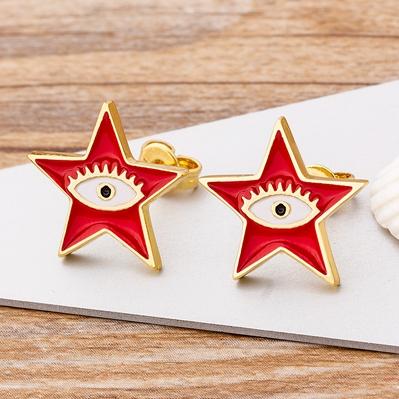 Hot Selling Red/Blue/Black Colors Star Shape Stud Earrings Shiny Copper Zircon Evil Eye Earring For Women Fashion Jewelry Gift красный
Hot Selling Red/Blue/Black Colors Star Shape Stud Earrings Shiny Copper Zircon Evil Eye Earring For Women Fashion Jewelry Gift красный
