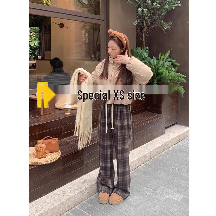 145 Women s Brown Vintage Plaid Wide-Leg Pants, High Waist, Fleece-Lined, Petite Size, Casual Autumn/Winter Style. S (80-95 lbs)
145 Women s Brown Vintage Plaid Wide-Leg Pants, High Waist, Fleece-Lined, Petite Size, Casual Autumn/Winter Style. S (80-95 lbs)