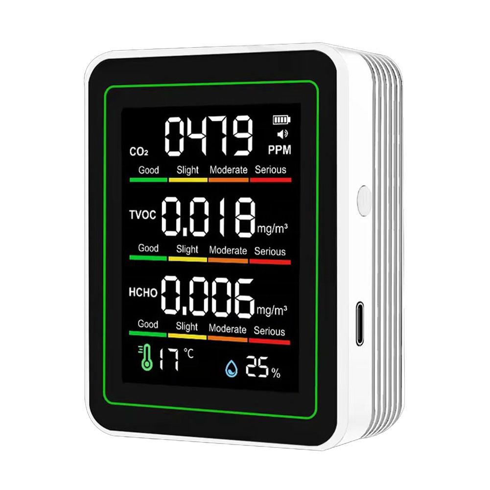 5 In 1 Formaldehyde Monitor USB Rechargeable Temperature Humidity Monitor CO 2 Air Quality Monitor Air Quality Detecting
5 In 1 Formaldehyde Monitor USB Rechargeable Temperature Humidity Monitor CO 2 Air Quality Monitor Air Quality Detecting