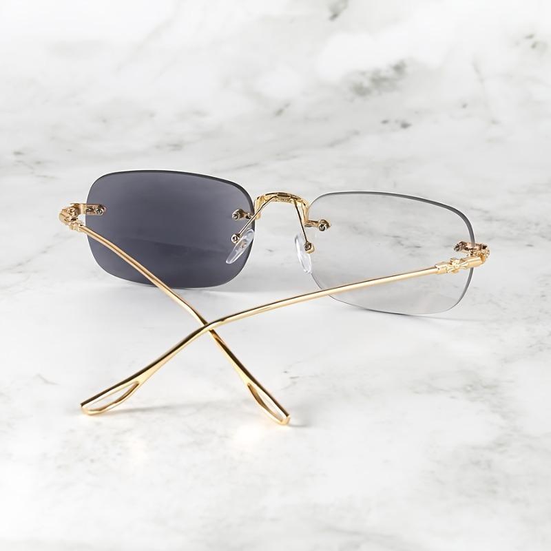1pc Unisex Retro Rimless Metal Fashion Glasses - Photochromic Lenses Zinc Alloy Frame
1pc Unisex Retro Rimless Metal Fashion Glasses - Photochromic Lenses Zinc Alloy Frame