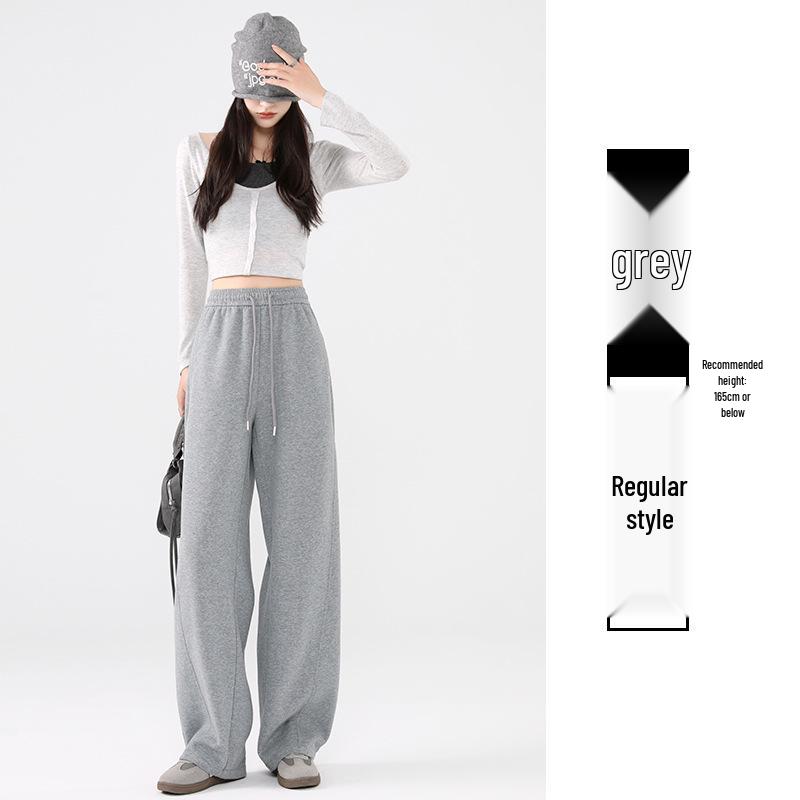 Women s American Style Gray Wide-Leg High-Waisted Slimming Sweatpants - Spring Thickened Plus Velvet Petite Fit L
Women s American Style Gray Wide-Leg High-Waisted Slimming Sweatpants - Spring Thickened Plus Velvet Petite Fit L