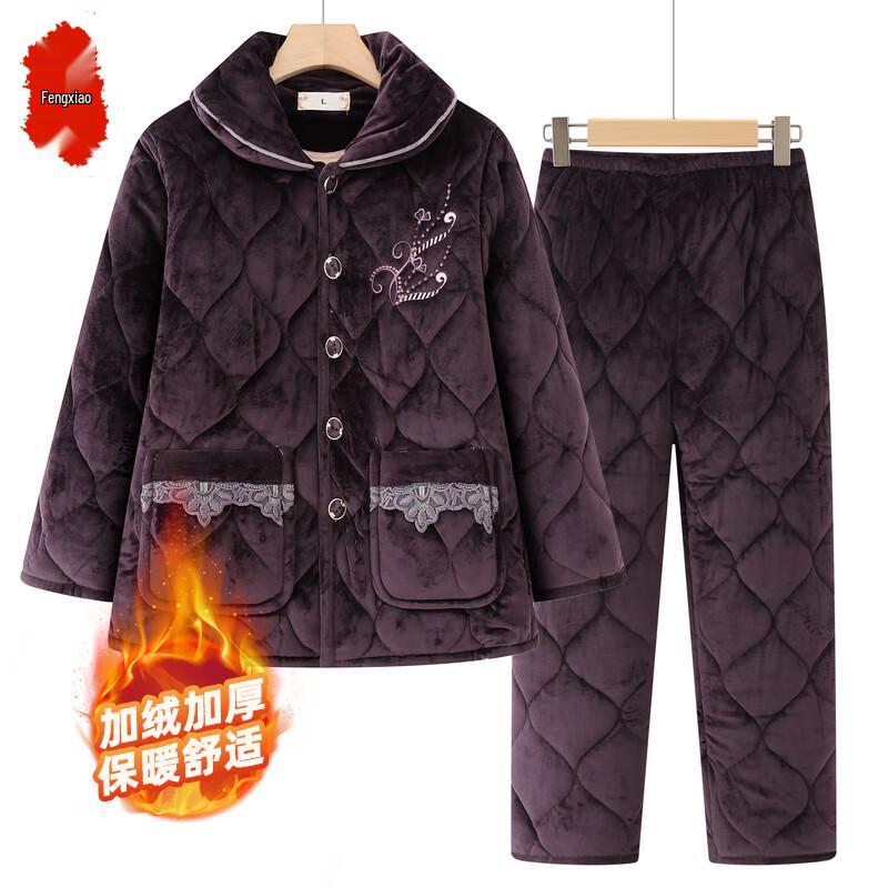 Фэнсяо Плюшевый зимний пижамный комплект для женщин среднего и пожилого возраста L
Фэнсяо Плюшевый зимний пижамный комплект для женщин среднего и пожилого возраста L