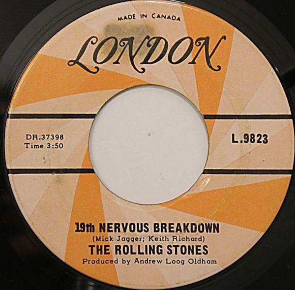 7inch Record ROLLING STONES 19th Nervous Breakdown L9823 London Records 1966 Canada Rock Used
7inch Record ROLLING STONES 19th Nervous Breakdown L9823 London Records 1966 Canada Rock Used