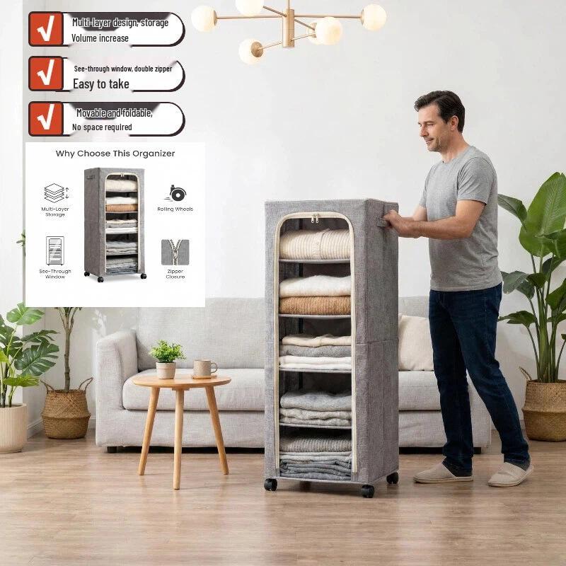 Dust and Moisture-Proof Foldable Storage Box for Bags, Clothes, Toys & Books - Ideal for Bedroom & Living Room. 5 Layers серый
Dust and Moisture-Proof Foldable Storage Box for Bags, Clothes, Toys & Books - Ideal for Bedroom & Living Room. 5 Layers серый