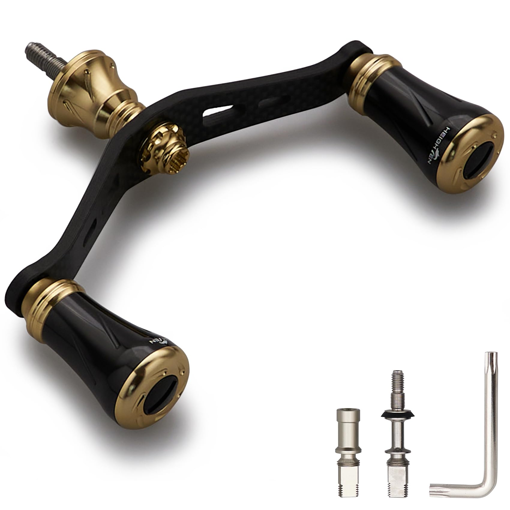 HEIGHTEN 90мм Рукоятка катушки Shimano Daiwa Универсальная Карбоновая ткань Карбоновая кривошипная рукоятка для спиннинговых катушек Шахматная серия Ручка Черная 1.5K (19мм - & Золото)
HEIGHTEN 90мм Рукоятка катушки Shimano Daiwa Универсальная Карбоновая ткань Карбоновая кривошипная рукоятка для спиннинговых катушек Шахматная серия Ручка Черная 1.5K (19мм - & Золото)
