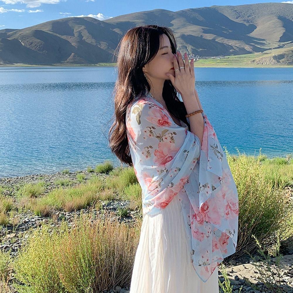 Color Chiffon Flower Beach Shawl Summer Large Scarf Korean Style Shawl Sunscreen Scarf Female Wraps
Color Chiffon Flower Beach Shawl Summer Large Scarf Korean Style Shawl Sunscreen Scarf Female Wraps