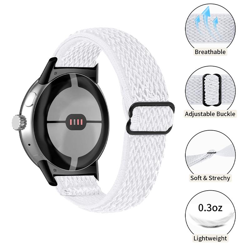 For Google Pixel Watch 3 41mm/Watch 2/Pixel Watch Elastic Watch Strap Replacement Watch Band with Black Connector White
For Google Pixel Watch 3 41mm/Watch 2/Pixel Watch Elastic Watch Strap Replacement Watch Band with Black Connector White