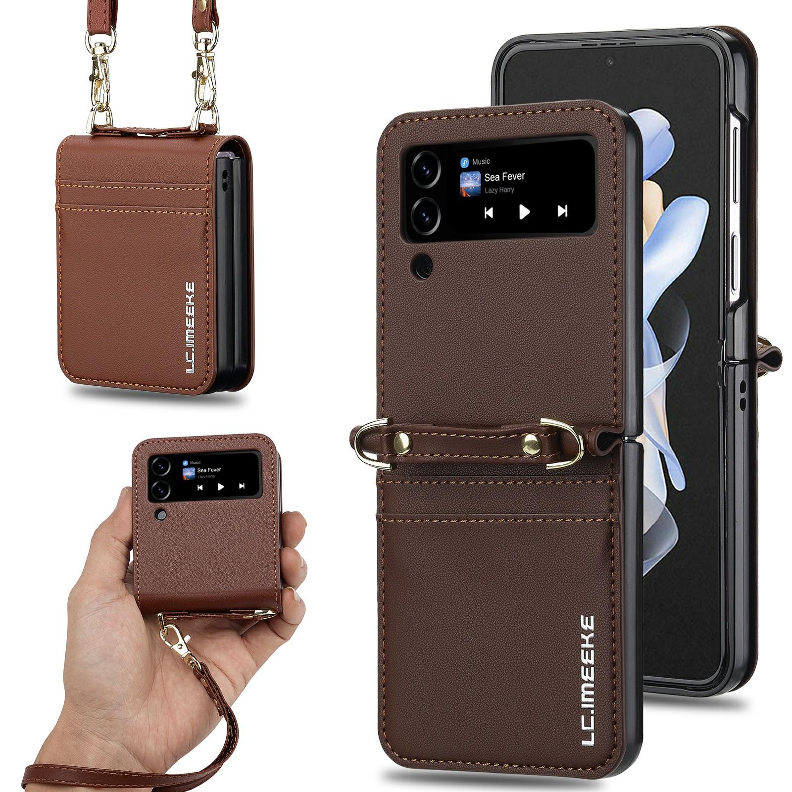 LC.IMEEKE L1 for Samsung Galaxy Z Flip4 5G Case Leather+PC Phone Cover with Straps Card Slots Brown
LC.IMEEKE L1 for Samsung Galaxy Z Flip4 5G Case Leather+PC Phone Cover with Straps Card Slots Brown