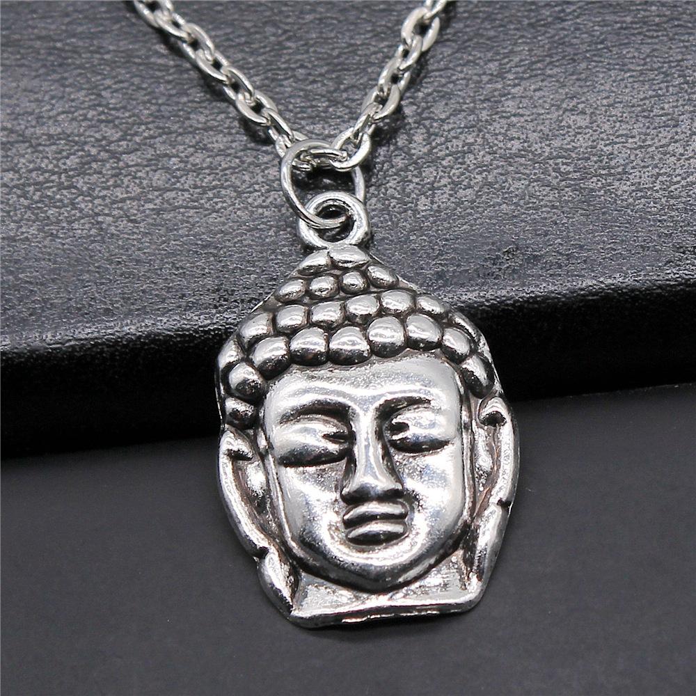 Fashion Simple Vintage Antique Silver Color 29x19mm Buddha Head Buddha Statue Buddhism Pendant Necklace For Women
Fashion Simple Vintage Antique Silver Color 29x19mm Buddha Head Buddha Statue Buddhism Pendant Necklace For Women