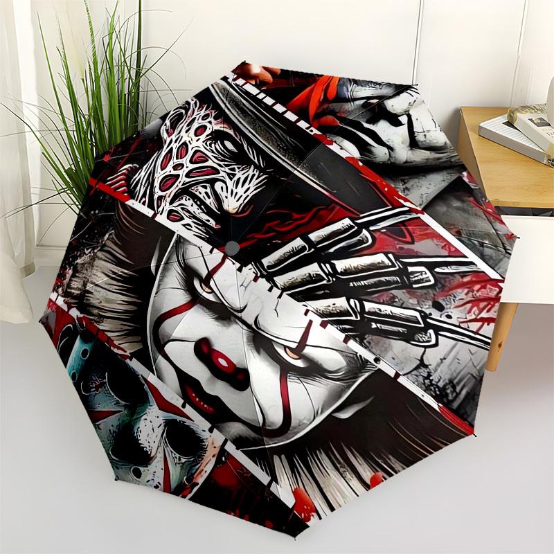 1pc Horror Movie Characters Mashup Umbrella with Plastic Handle,Suitable for All Seasons Home Travel Outdoor UmbrellaM1382
1pc Horror Movie Characters Mashup Umbrella with Plastic Handle,Suitable for All Seasons Home Travel Outdoor UmbrellaM1382