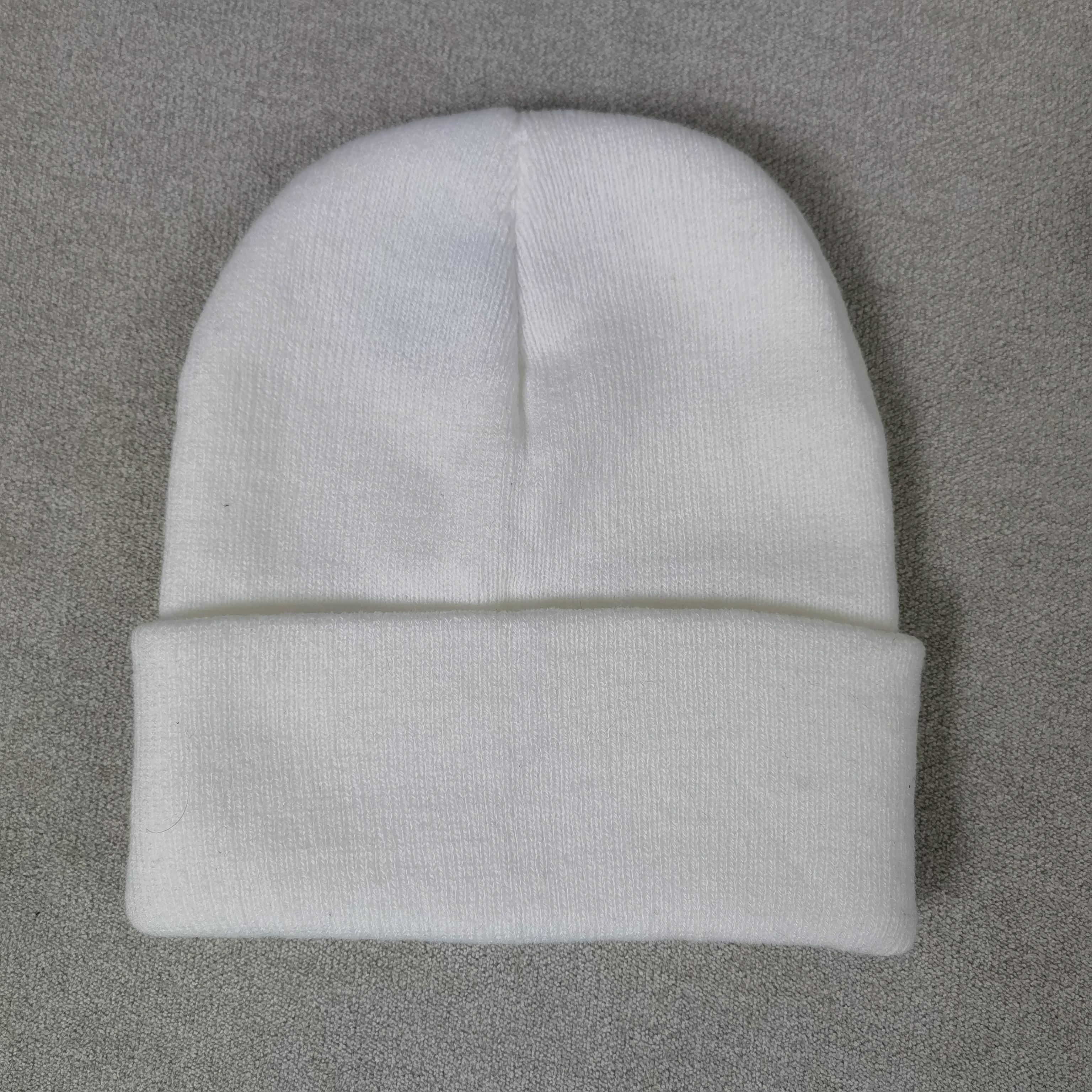 Женская осенне-зимняя теплая шапка из кожи гуа, мужская персонализированная вязаная шапка, детская уличная трендовая холодная шапка с вышивкой белый