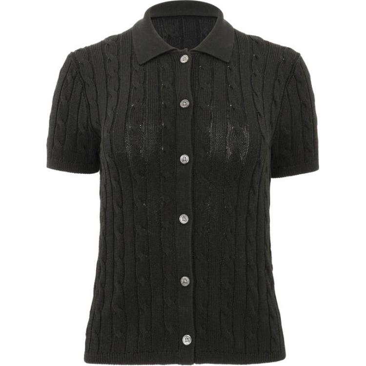 Polo Ralph Lauren Solid Color Polo Collar Single-Breasted Short Sleeve Knit Top Women tops Black 211941551-001 M
Polo Ralph Lauren Solid Color Polo Collar Single-Breasted Short Sleeve Knit Top Women tops Black 211941551-001 M