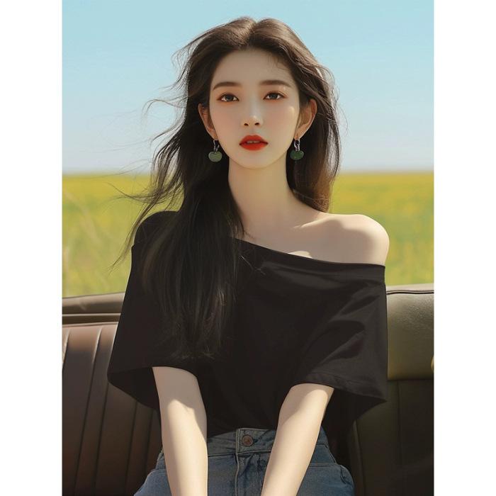 Unique foreign style, super good-looking, chic and beautiful, small top, casual front shoulder short sleeve, black off-shoulder t-shirt S чёрный
Unique foreign style, super good-looking, chic and beautiful, small top, casual front shoulder short sleeve, black off-shoulder t-shirt S чёрный