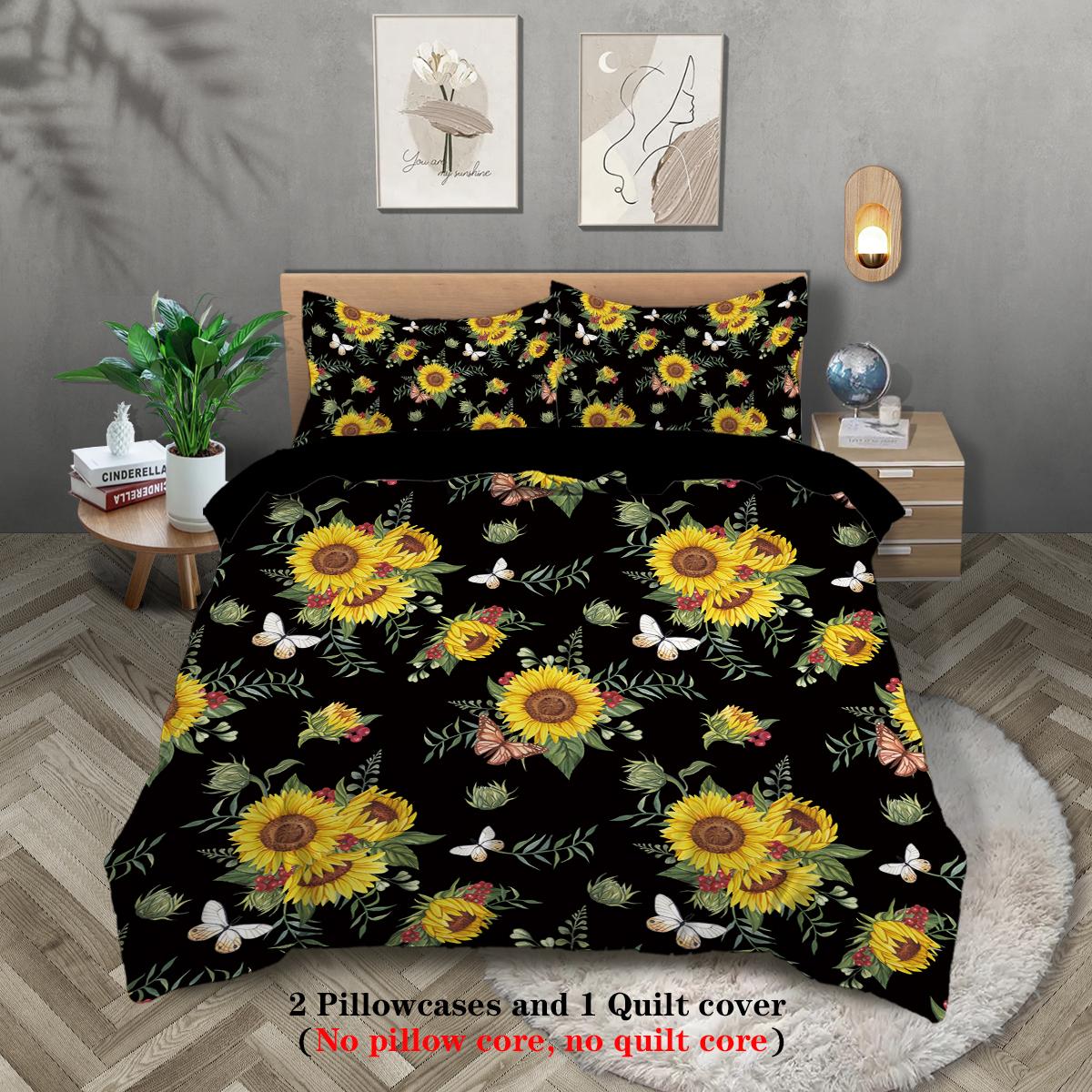 3-piece floral sunflower pattern printed down duvet cover (1 duvet cover+2 pillowcases, no core) bedding set 135x200cm-EU-Single
3-piece floral sunflower pattern printed down duvet cover (1 duvet cover+2 pillowcases, no core) bedding set 135x200cm-EU-Single