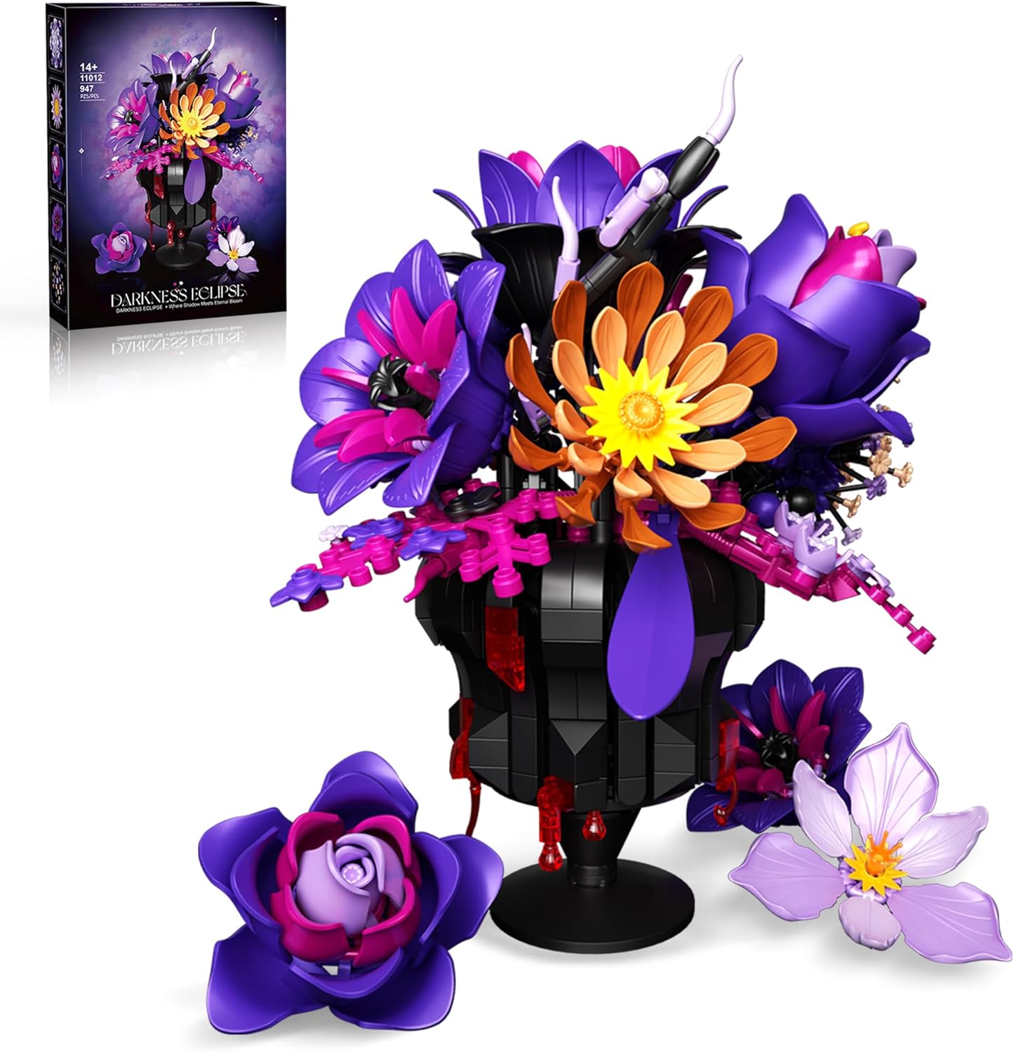 Purple Flowers Building Set, Rose Bouquet Black Compatible with Lego Botanical Collection Gothic for Adults Women Home Office Decor A012
Purple Flowers Building Set, Rose Bouquet Black Compatible with Lego Botanical Collection Gothic for Adults Women Home Office Decor A012