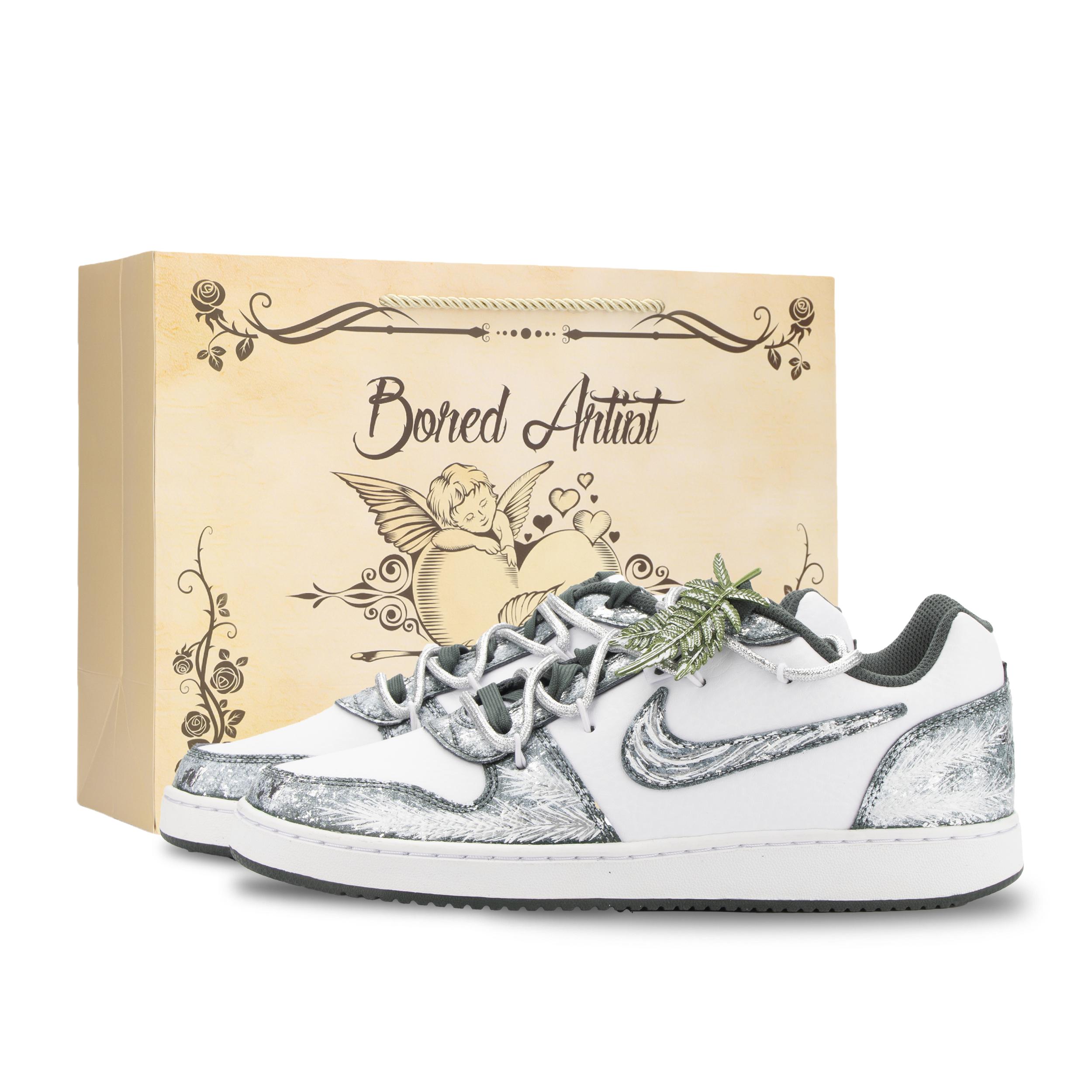 Nike EBERNON Vintage Basketball Shoes Unisex Low Top White & Green Silver Colorway IO7608-131(Team445-) 41
Nike EBERNON Vintage Basketball Shoes Unisex Low Top White & Green Silver Colorway IO7608-131(Team445-) 41