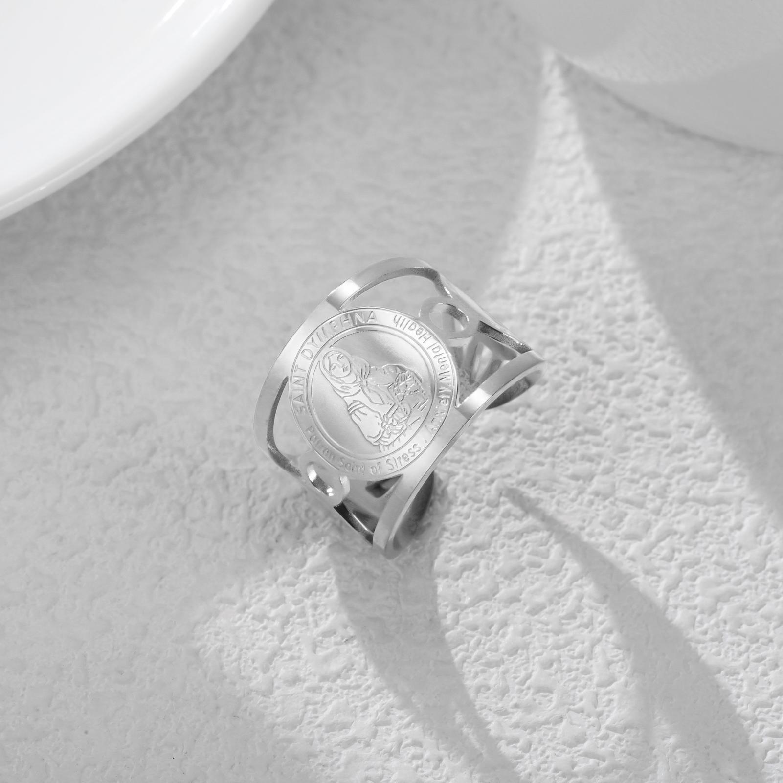 LIKGREAT Catholic Protection Ring St Dymphna Patron Rings for Women Men Mental Health Religious Jewelry Valentine s Day Gift resizable
LIKGREAT Catholic Protection Ring St Dymphna Patron Rings for Women Men Mental Health Religious Jewelry Valentine s Day Gift resizable