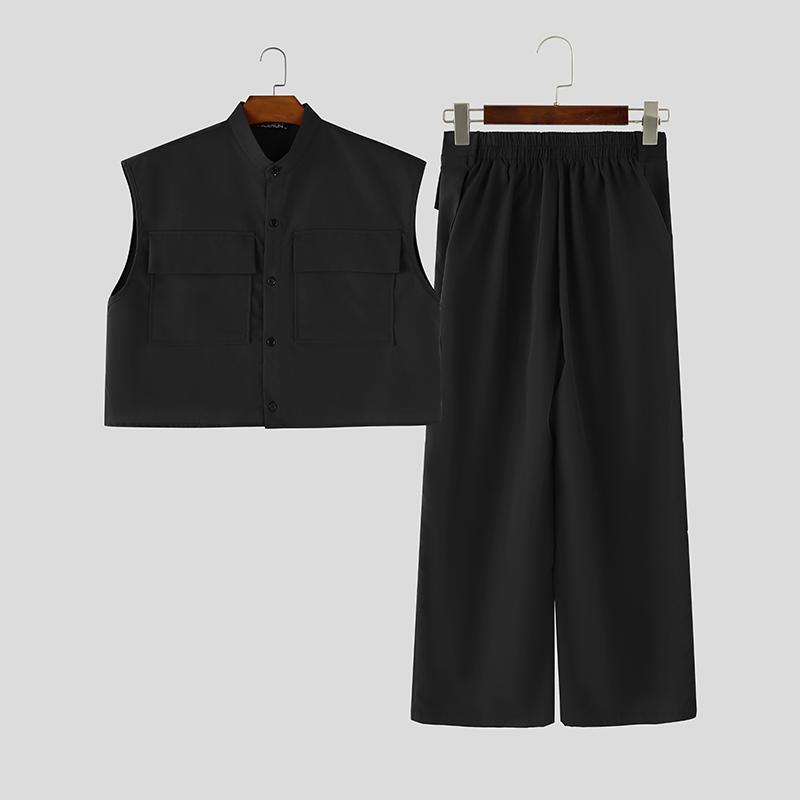 INCERUN Two Pieces Men Outfits Sleeveless Cropped Waistcoat Tops Long Pants Casual Sets 2XL чёрный
INCERUN Two Pieces Men Outfits Sleeveless Cropped Waistcoat Tops Long Pants Casual Sets 2XL чёрный