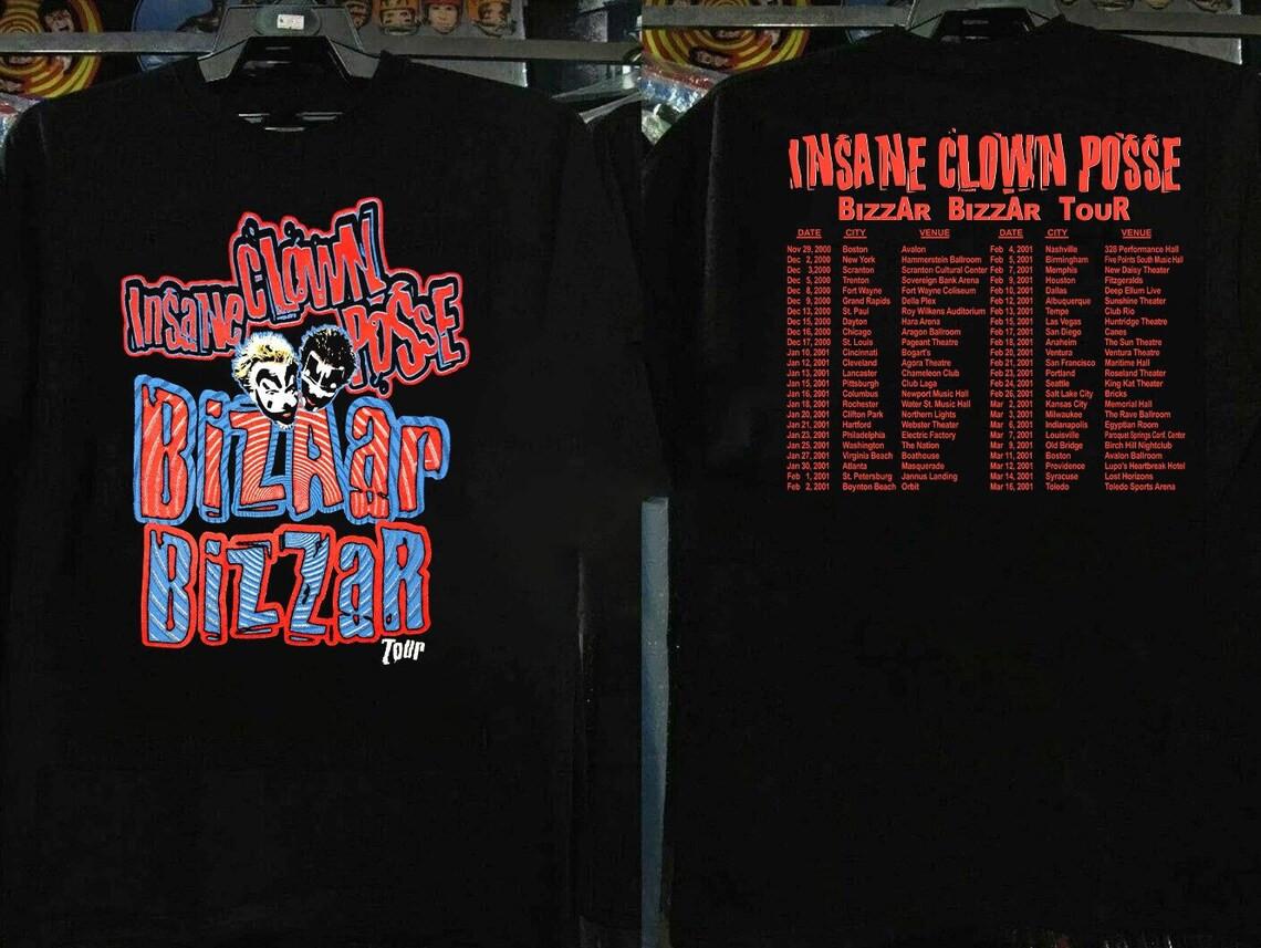 2001 Insane Clown Posse Bizaar Bizzar Tour T Shirt Mens Womens Tees Top Full Size S-4XL 3XL
2001 Insane Clown Posse Bizaar Bizzar Tour T Shirt Mens Womens Tees Top Full Size S-4XL 3XL