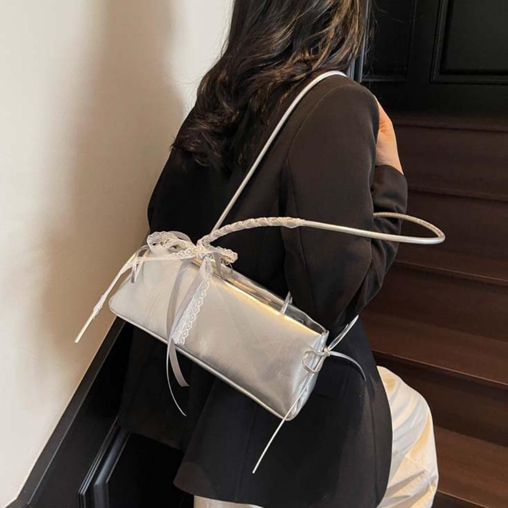 Solid Color Silver PU Shoulder Bag High Quality Cylinder Underarm Bags French Stick Handbag Work рожевий
Solid Color Silver PU Shoulder Bag High Quality Cylinder Underarm Bags French Stick Handbag Work рожевий