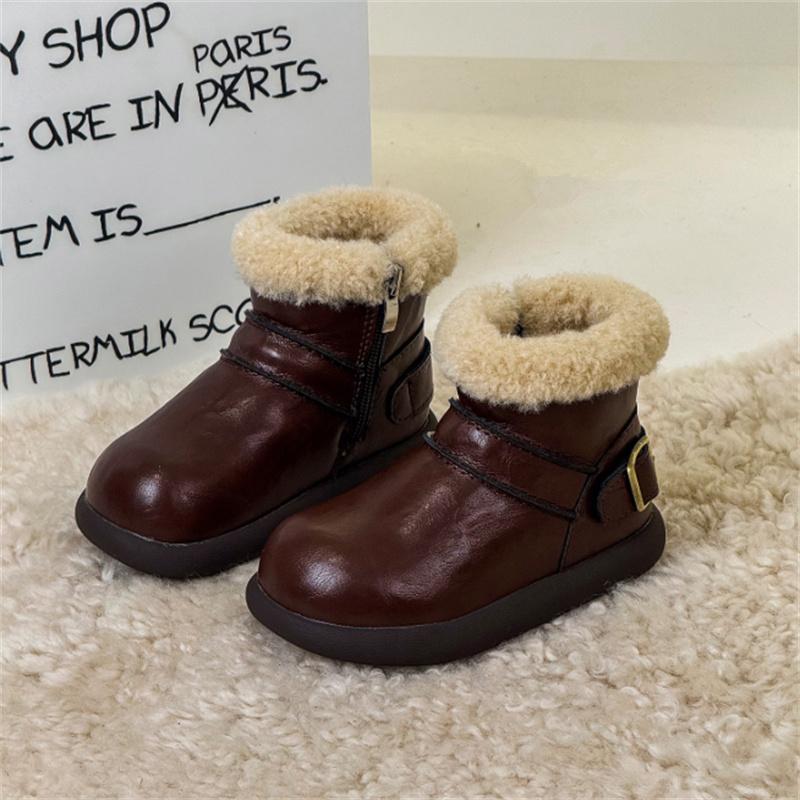 Winter Children Snow Boots Vintage Leather With Shearling Lining Toddler Kids Shoes Non-slip Baby Girls Boots 21-30 30 коричневий
Winter Children Snow Boots Vintage Leather With Shearling Lining Toddler Kids Shoes Non-slip Baby Girls Boots 21-30 30 коричневий
