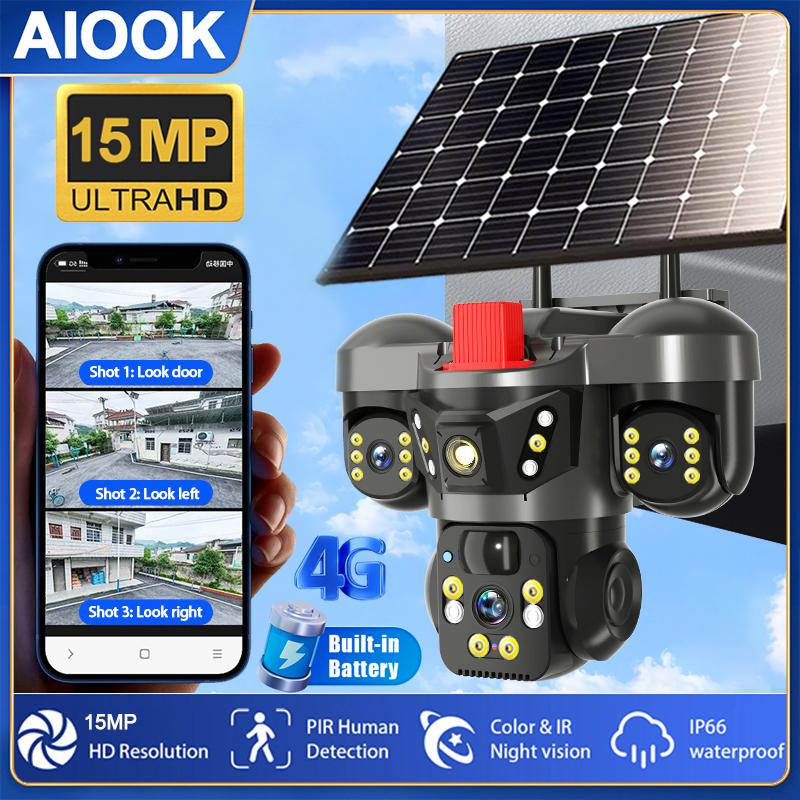 AIOOK V380 Solar Camera Outdoor Waterproof Three Lens Camera HD 15MP 4G CCTV Night Vision IP66 Waterproof Two-way Intercom camera+128GB
AIOOK V380 Solar Camera Outdoor Waterproof Three Lens Camera HD 15MP 4G CCTV Night Vision IP66 Waterproof Two-way Intercom camera+128GB