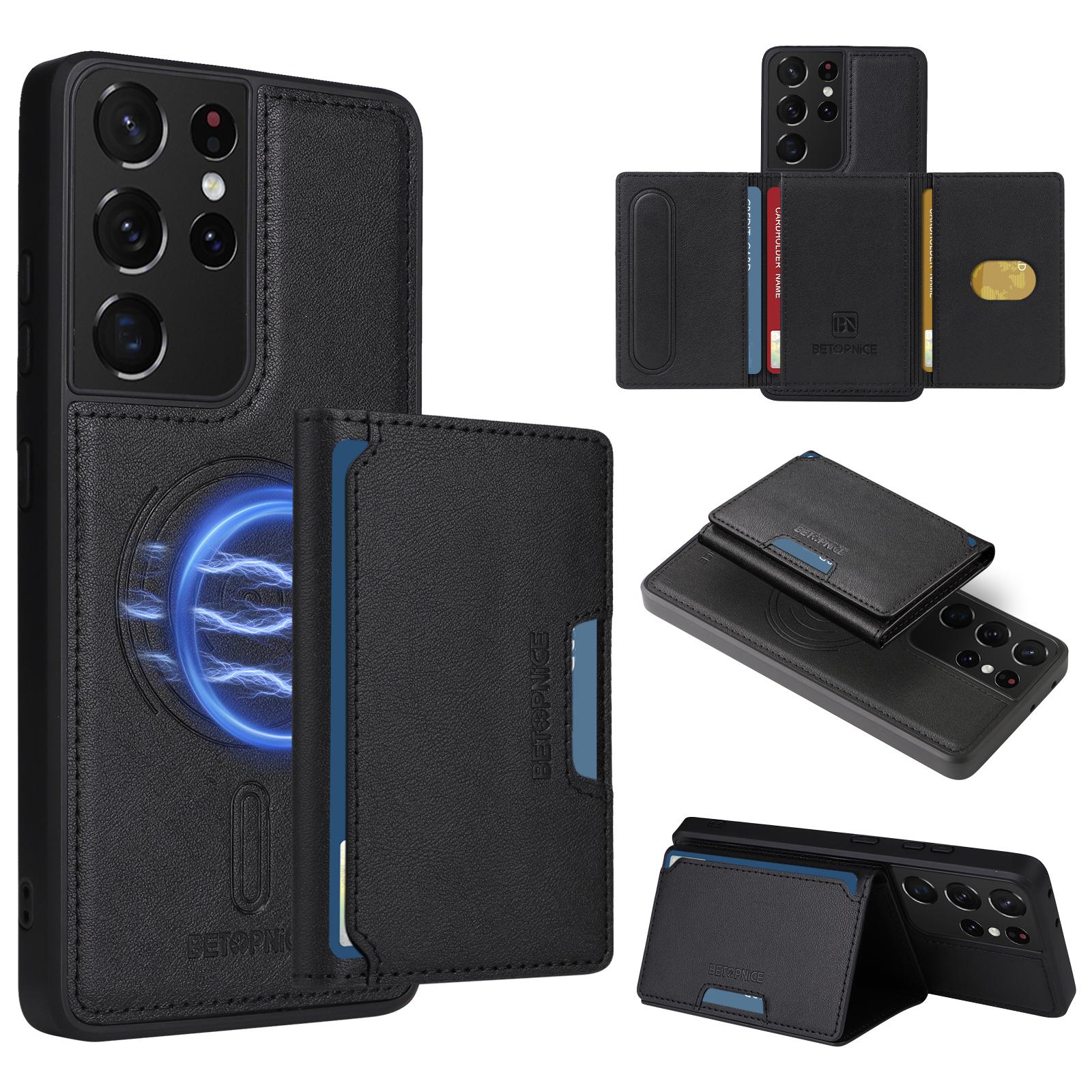 For Samsung Galaxy S21 Ultra 5G Magnetic Case BETOPNICE Leather Phone Cover Kickstand with Detachable Card Bag Black
For Samsung Galaxy S21 Ultra 5G Magnetic Case BETOPNICE Leather Phone Cover Kickstand with Detachable Card Bag Black