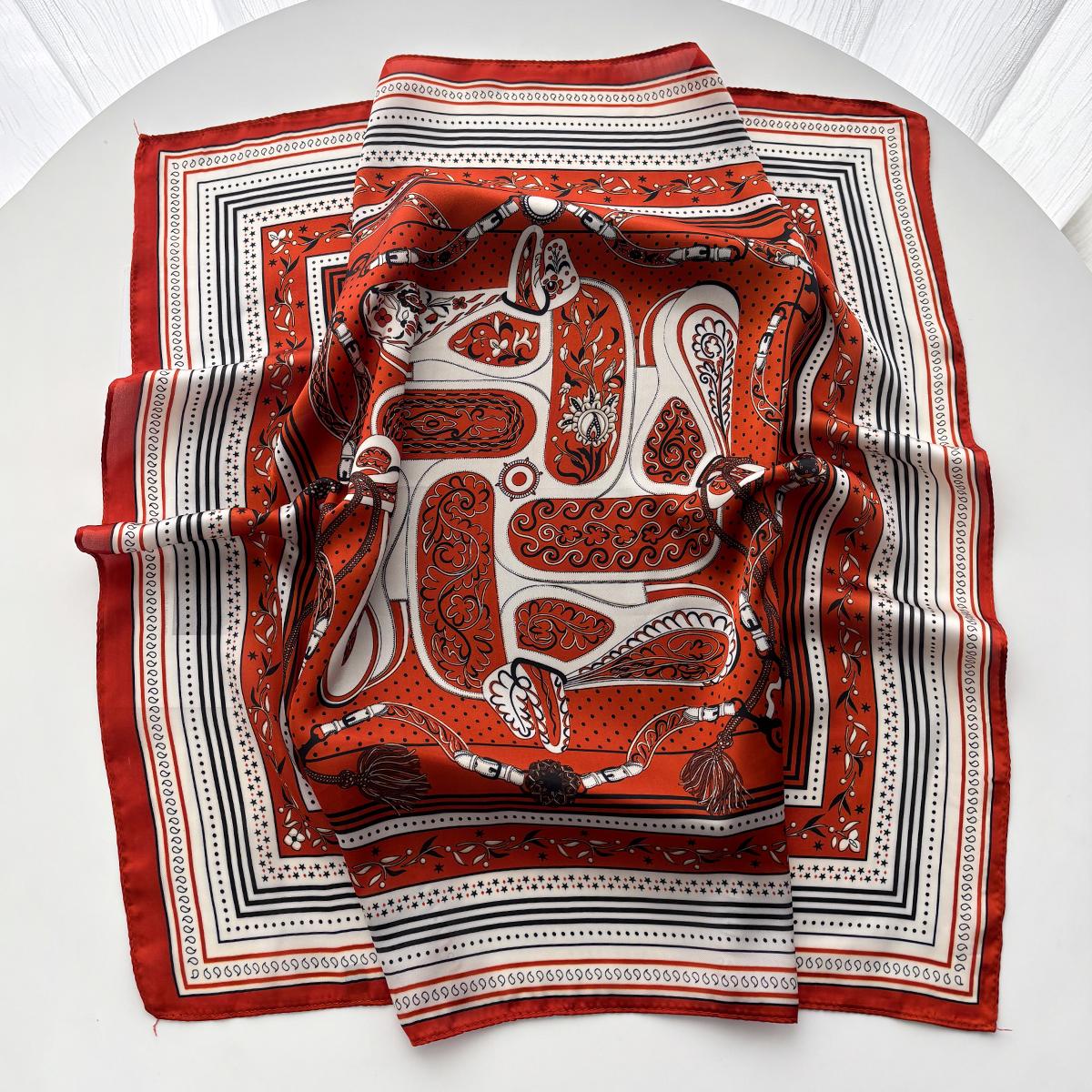 Luxury Printed Square Scarf For Women Retro Imitation Silk Scarves Bandanas Fashion Hijab Neckerchief Elegant Shawl Wraps
Luxury Printed Square Scarf For Women Retro Imitation Silk Scarves Bandanas Fashion Hijab Neckerchief Elegant Shawl Wraps