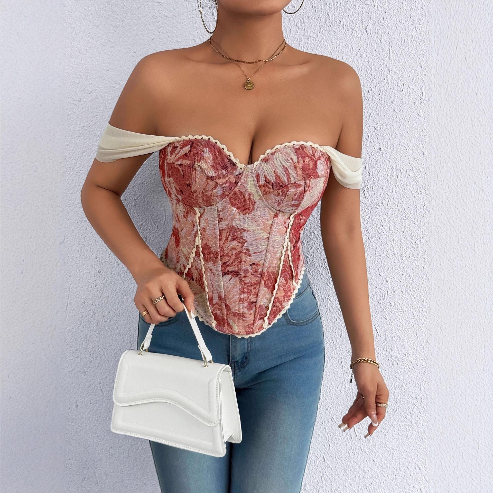 Women s Retro French Jacquard Fishbone Bustier Corset Vest M рожевий
Women s Retro French Jacquard Fishbone Bustier Corset Vest M рожевий
