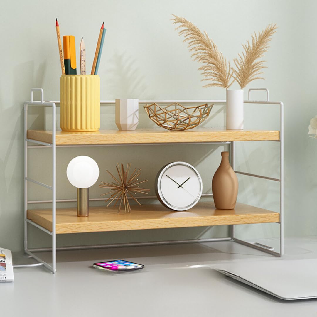 MaT store Desk Tabletop Stylish Storage Desktop Desk Top Shelf x Rack, 2-Tier, Shelf, Storage, (Wood White)
MaT store Desk Tabletop Stylish Storage Desktop Desk Top Shelf x Rack, 2-Tier, Shelf, Storage, (Wood White)