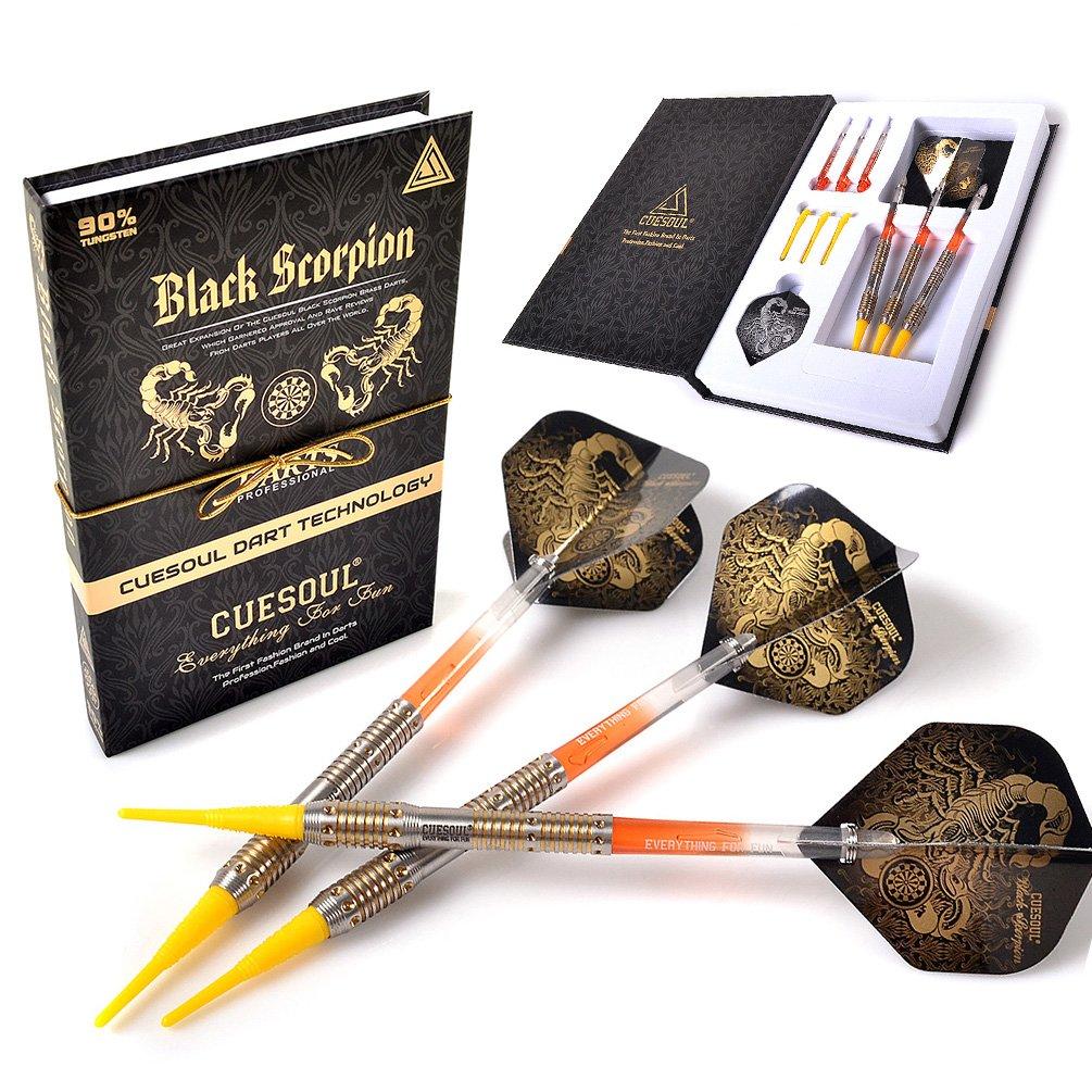 CUESOUL BLACK SCORPION SERIES 18g tungsten soft tip dart titanium coated finish barrel set, (CSBS-F3306)
CUESOUL BLACK SCORPION SERIES 18g tungsten soft tip dart titanium coated finish barrel set, (CSBS-F3306)