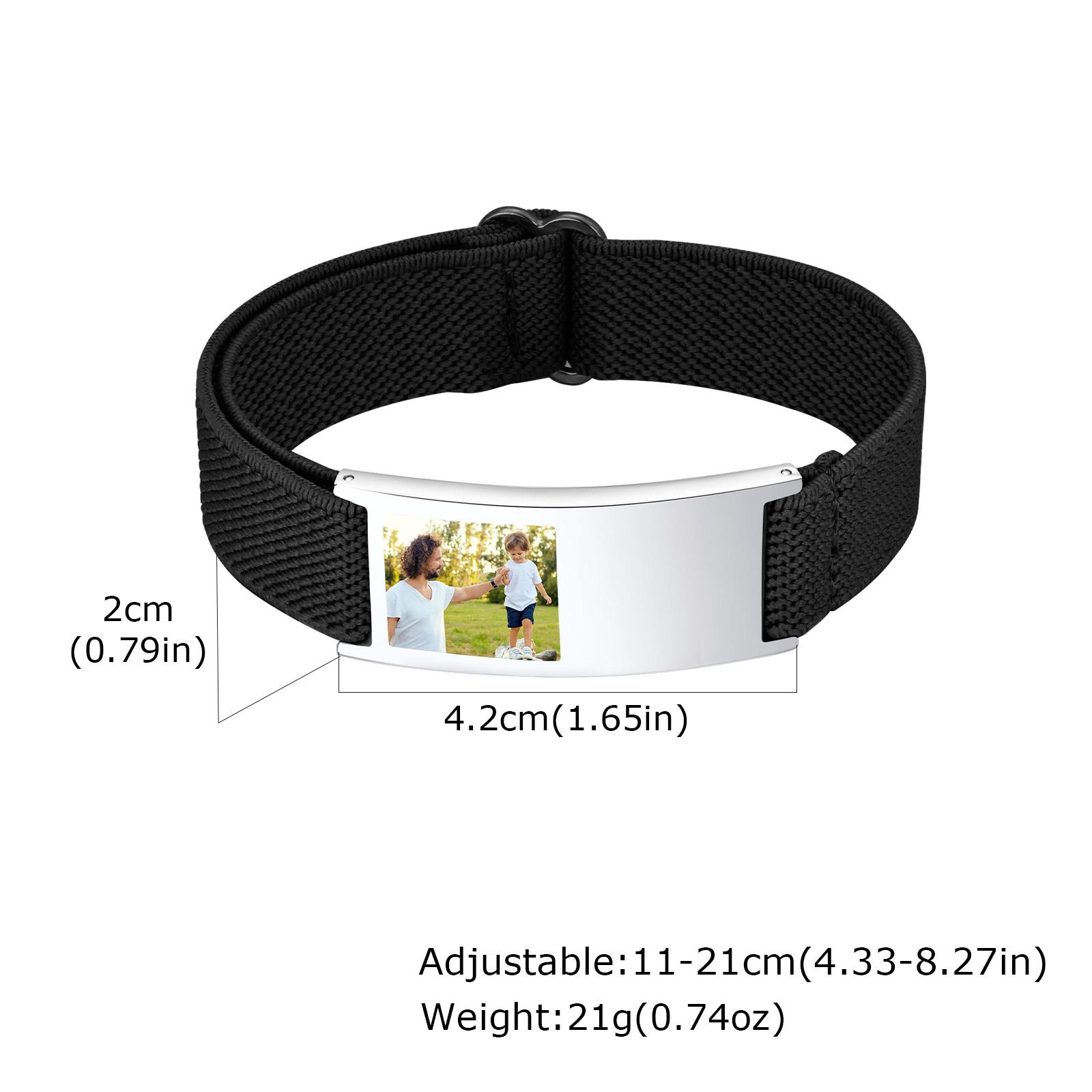 Personalized Photo Custom Engraved Text Bracelets for Men Elastic Strap Stainless Steel ID Bracelets Customized Jewelry for Him custom 1 side
Personalized Photo Custom Engraved Text Bracelets for Men Elastic Strap Stainless Steel ID Bracelets Customized Jewelry for Him custom 1 side