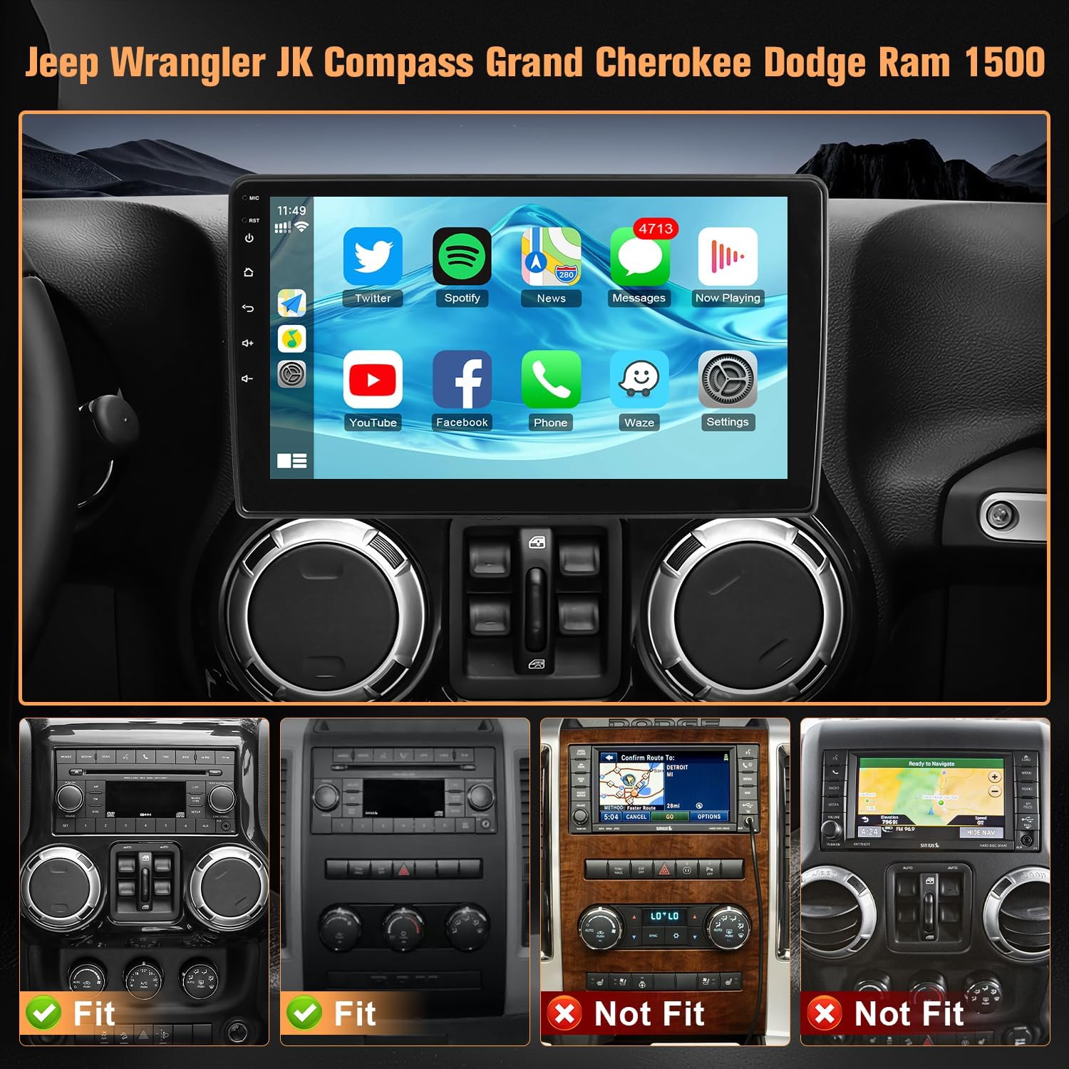 10.1 Сенсорна автомагнітола для Dodge Ram 1500/2500/3500, Grand Caravan, Jeep Wrangler JK (2007-2018) з CarPlay та Android A United States
10.1 Сенсорна автомагнітола для Dodge Ram 1500/2500/3500, Grand Caravan, Jeep Wrangler JK (2007-2018) з CarPlay та Android A United States