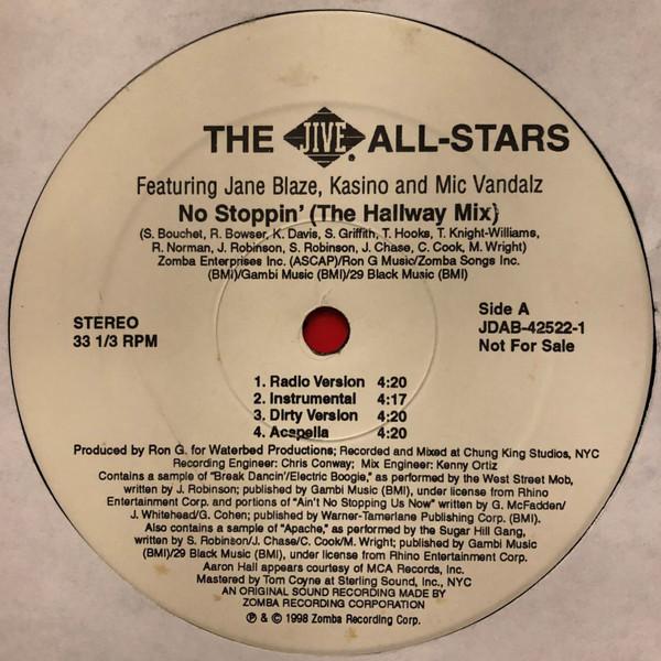 12inch Record JIVE ALL-STARS - No Stoppin JDAB425221 Jive 1998 US Rap & Hip-Hop/R&B Used
12inch Record JIVE ALL-STARS - No Stoppin JDAB425221 Jive 1998 US Rap & Hip-Hop/R&B Used