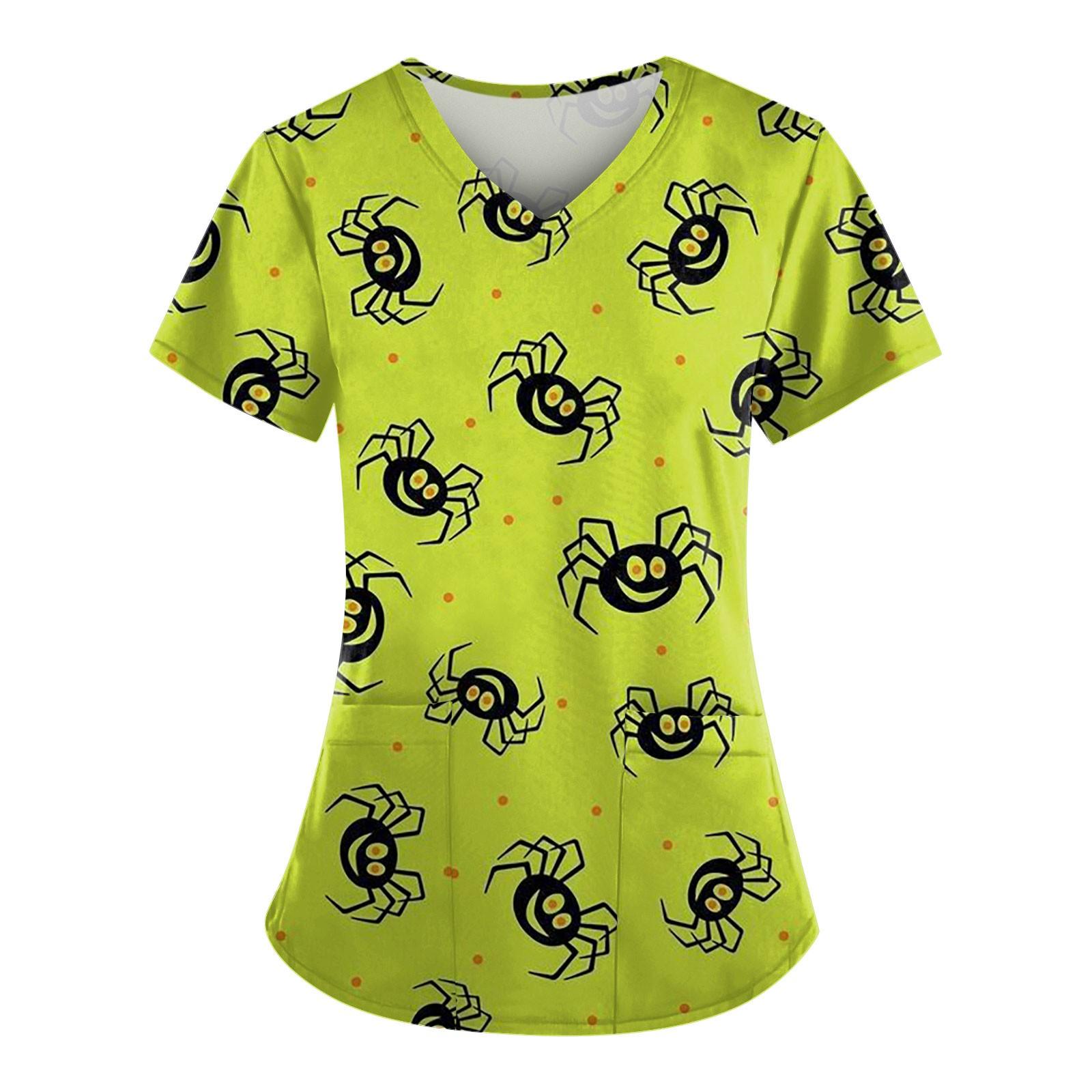 Women s Fashion Halloween Printed Short Sleeve V-neck Tops Working Pocket Blouse XL зелений
Women s Fashion Halloween Printed Short Sleeve V-neck Tops Working Pocket Blouse XL зелений