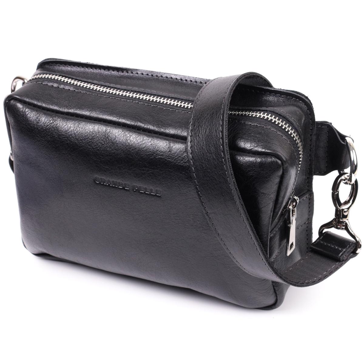 Сумка бананка прямокутного формату із якісної натуральної шкіри GRANDE PELLE Bag 22576 Чорний
Сумка бананка прямокутного формату із якісної натуральної шкіри GRANDE PELLE Bag 22576 Чорний