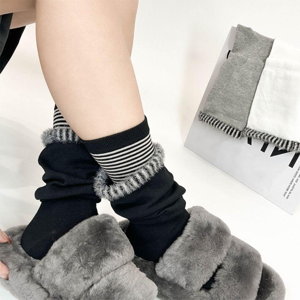 Loose Cotton Socks Fake Two Piece Tube Socks Women Fashion Mid Calf Socks Girls Plush Edge Black
Loose Cotton Socks Fake Two Piece Tube Socks Women Fashion Mid Calf Socks Girls Plush Edge Black