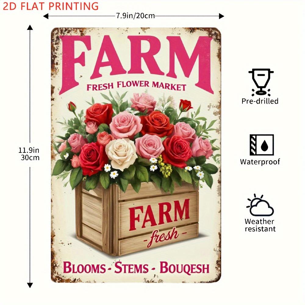 Farm Fresh Flower Market Metal Sign x D Flat Vintage Pink Floral Tin Sign Rustic Farmhouse Wall Art Decor for Home 20x30cm(7.8x11.8inch)
Farm Fresh Flower Market Metal Sign x D Flat Vintage Pink Floral Tin Sign Rustic Farmhouse Wall Art Decor for Home 20x30cm(7.8x11.8inch)