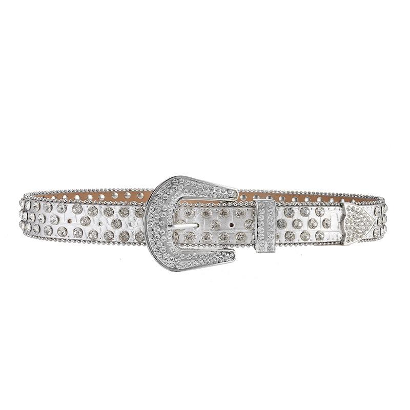 Mei Women s waist belt - diamond-studded leather belt with buckle, punk style rivet rhinestone belt, women s fashion european and american full 120cm білий
Mei Women s waist belt - diamond-studded leather belt with buckle, punk style rivet rhinestone belt, women s fashion european and american full 120cm білий
