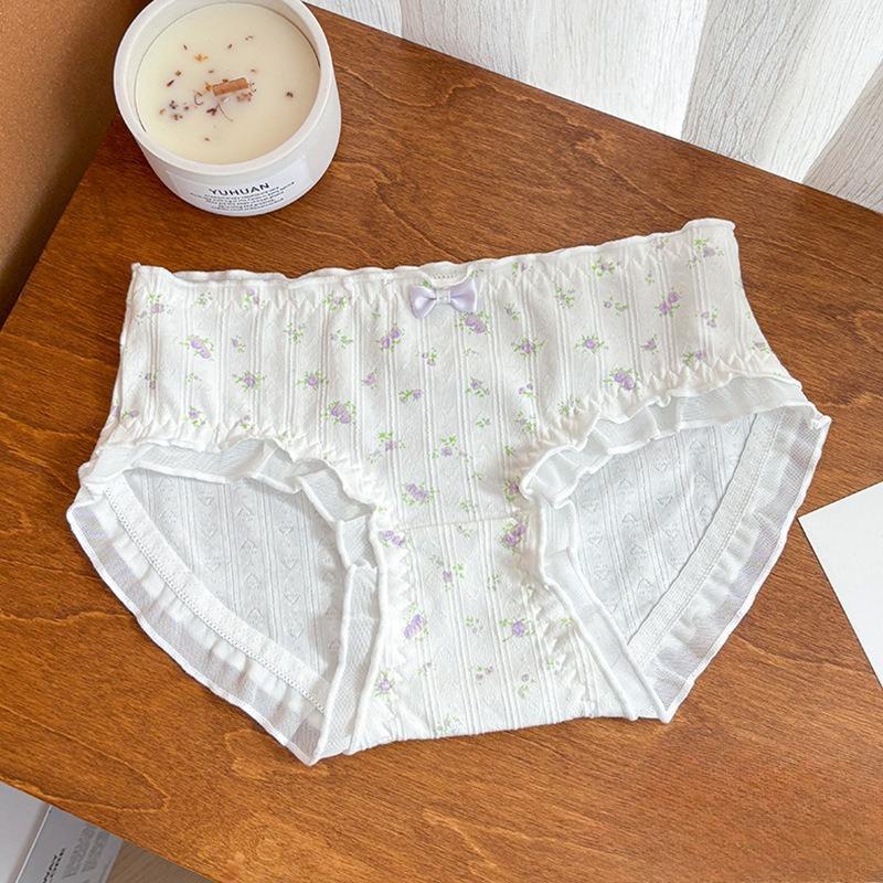 Female Summer Sweet Purple Broken Flower Pure Cotton Crotch Waist Triangle Briefs XL
Female Summer Sweet Purple Broken Flower Pure Cotton Crotch Waist Triangle Briefs XL