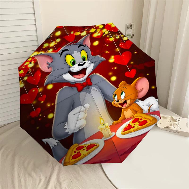 1pc Tom and Jerry pizza Automatic Open/Close Umbrella Compact Folding Umbrella with 8-Rib Shaft lightweight esign, for Women/Men1129A
1pc Tom and Jerry pizza Automatic Open/Close Umbrella Compact Folding Umbrella with 8-Rib Shaft lightweight esign, for Women/Men1129A