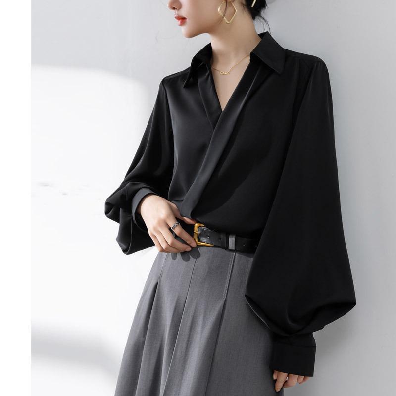 Весна Осень V-образный вырез Женская офисная рубашка Новая мода Элегантная большая рукава-фонарики шифоновая блузка Простая повседневная свободная однотонная женская одежда 2841 XL чёрный
Весна Осень V-образный вырез Женская офисная рубашка Новая мода Элегантная большая рукава-фонарики шифоновая блузка Простая повседневная свободная однотонная женская одежда 2841 XL чёрный