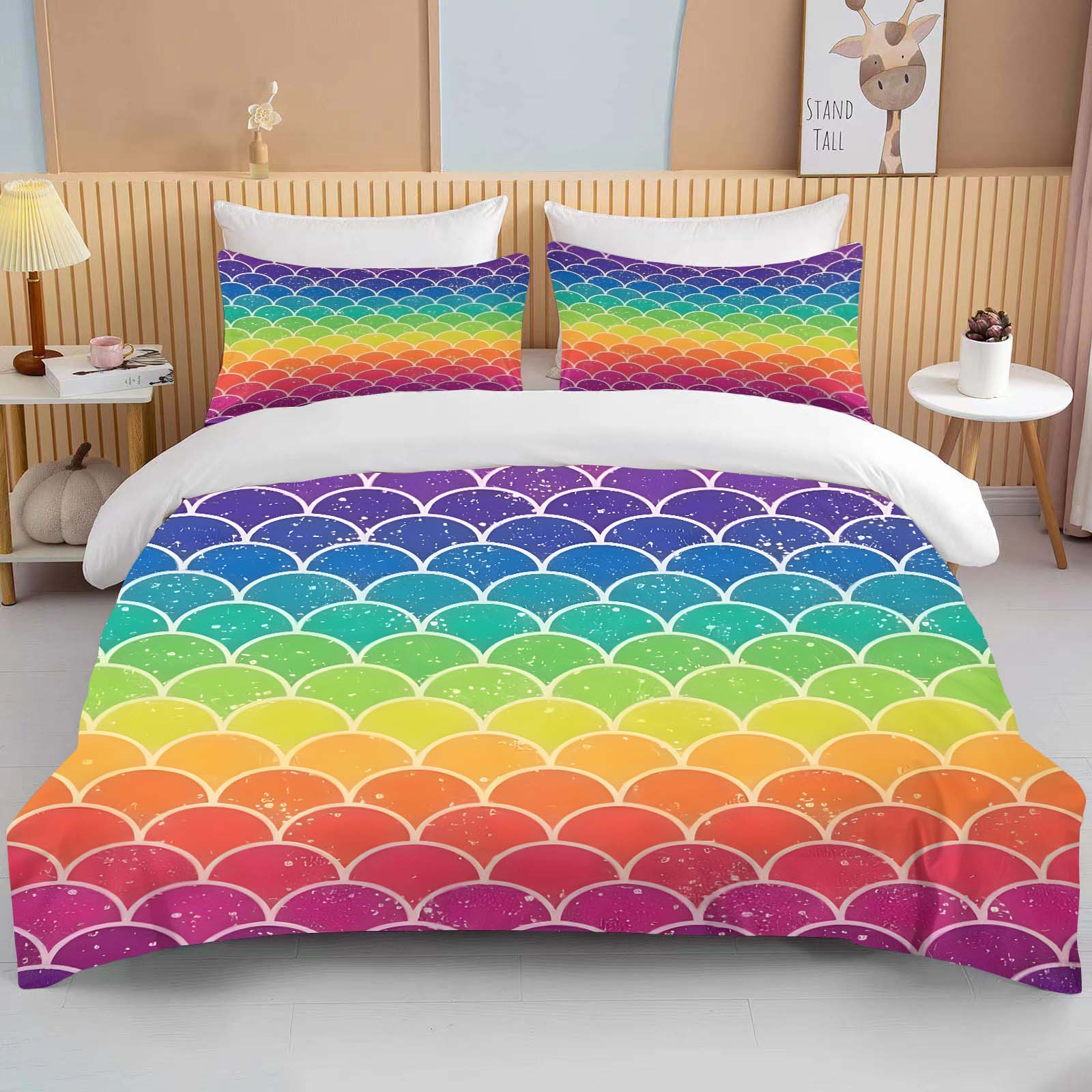 Fantasy Fish Scale Art Print Bedding Set Duvet Cover 1 Duvet Cover 2 Pillowcases Adult And Children Bedding Set Luxury Gril Gift EU Single(135*200cm)3pcs
Fantasy Fish Scale Art Print Bedding Set Duvet Cover 1 Duvet Cover 2 Pillowcases Adult And Children Bedding Set Luxury Gril Gift EU Single(135*200cm)3pcs