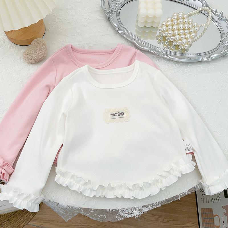Girl Princess Style Lace Long Sleeved Pullover Round Neck Girls Solid Color Base Clothing Spring Autumn Fashion Soft Tops 120
Girl Princess Style Lace Long Sleeved Pullover Round Neck Girls Solid Color Base Clothing Spring Autumn Fashion Soft Tops 120