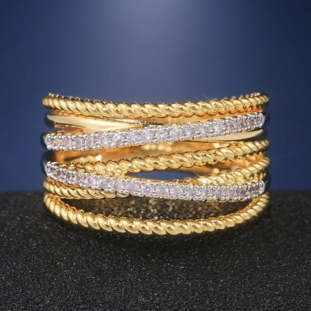 Великолепное женское кольцо золотого цвета с крестообразным дизайном и микропавеным белым кубическим цирконием, свадебные аксессуары, модные ювелирные изделия 9
Великолепное женское кольцо золотого цвета с крестообразным дизайном и микропавеным белым кубическим цирконием, свадебные аксессуары, модные ювелирные изделия 9