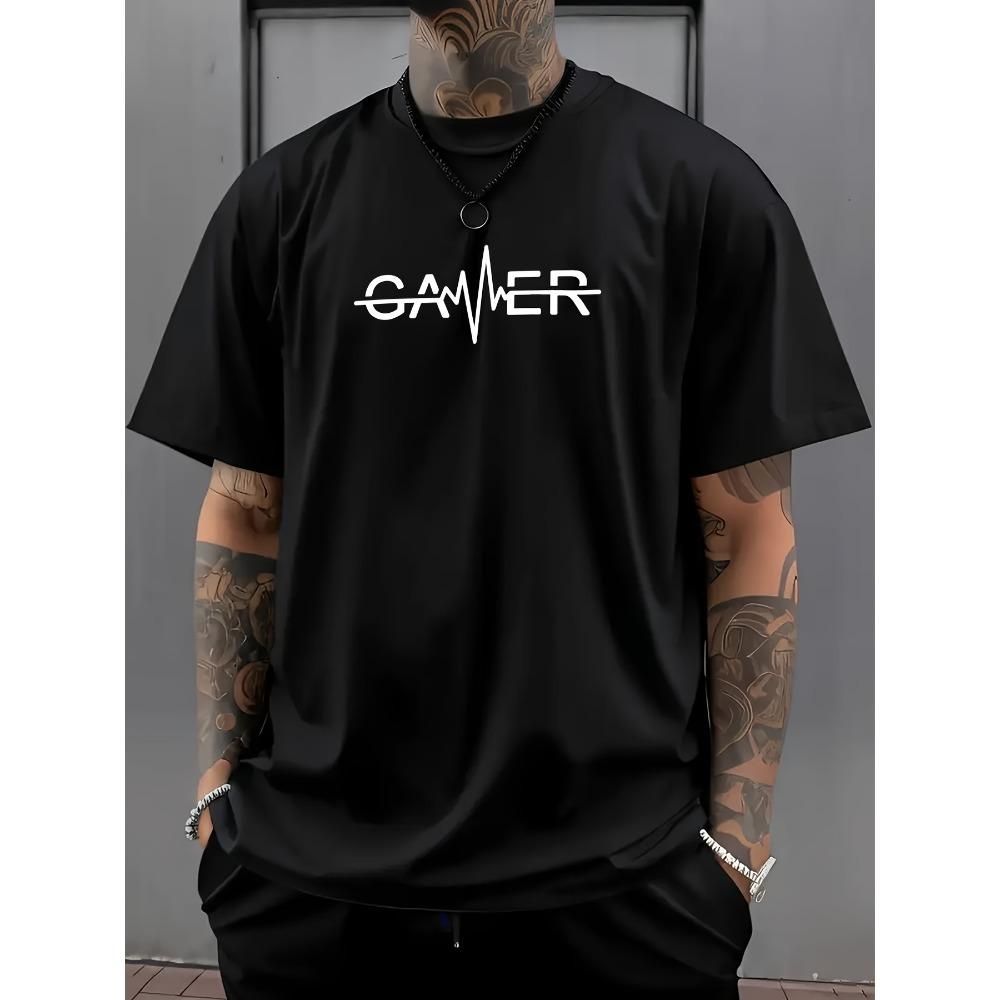 European sizes Men s Casual Graphic T-Shirt - GAMER Print, with Lettering, Short Sleeve, Round Neck, Lightweight & Breathable for Summer 4XL чорний
European sizes Men s Casual Graphic T-Shirt - GAMER Print, with Lettering, Short Sleeve, Round Neck, Lightweight & Breathable for Summer 4XL чорний