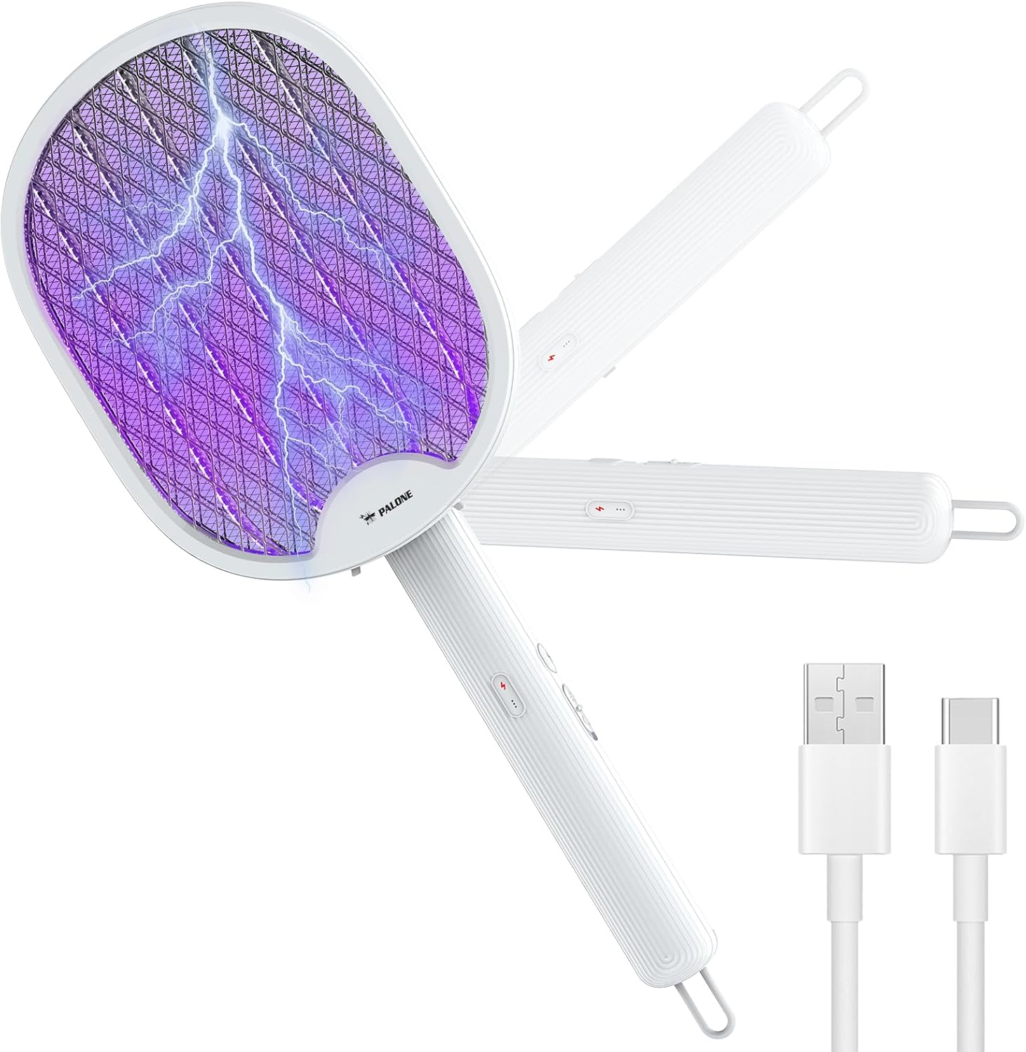 Electric Fly Swatter Upgraded Foldable Bug Zapper Racket USB Rechargeable 4000V Mosquito Insect Killer for Indoor Outdoor
Electric Fly Swatter Upgraded Foldable Bug Zapper Racket USB Rechargeable 4000V Mosquito Insect Killer for Indoor Outdoor