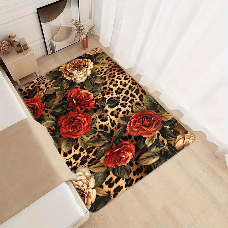 Bohemian Rug, Leopard and Rose Pattern Plush Carpet, Luxe Soft Floor Mat for Bedside, Dining Area, Apartment, Retro Home Decor 40x60cm
Bohemian Rug, Leopard and Rose Pattern Plush Carpet, Luxe Soft Floor Mat for Bedside, Dining Area, Apartment, Retro Home Decor 40x60cm